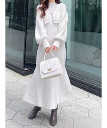 MERCURYDUO | チェーン付カーデセットニットワンピース(ワンピース)