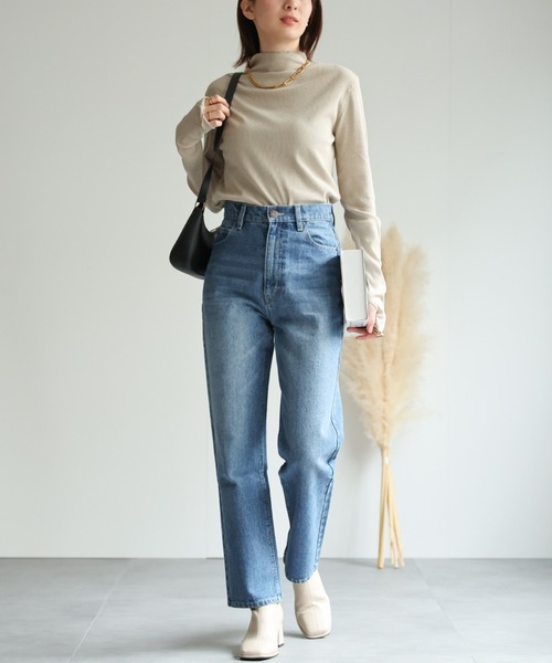 セール】【サムホール付き】 メローハイネックトップス/フィンガー