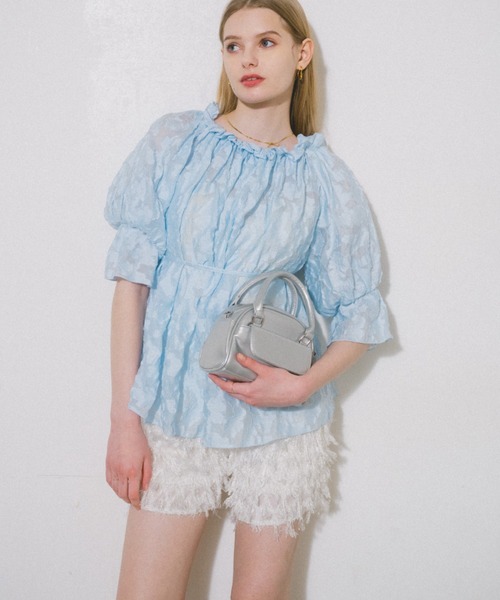 【完売品】シェリエ　sheller フリンジツイードショートパンツ シェリエ Brilliantフリンジツイードショートパンツ+ジレ