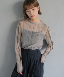 cheriella | 【cheriella】WEB限定前後２WAYウェーブホールシアートップス(Tシャツ/カットソー)