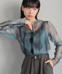 cheriella | 【cheriella】前後２WAYウェーブホールマーブルシアートップス(Tシャツ/カットソー)