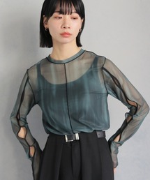 cheriella | 【cheriella】WEB限定前後２WAYウェーブホールマーブルシアートップス(Tシャツ/カットソー)