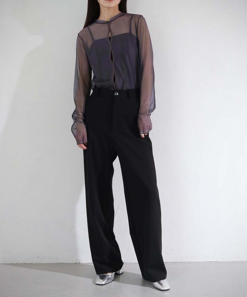 cheriella（シェリエラ）の「【cheriella】前後２WAYウェーブホールマーブルシアートップス（Tシャツ/カットソー・レディース・カーキ/パープル/グリーン/ブルー/ベージュ/ワイン/チャコールグレー・M）」の22枚目の写真