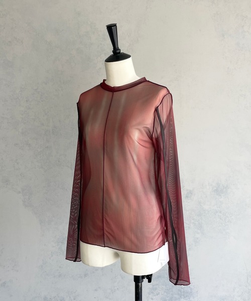 cheriella（シェリエラ）の「【cheriella】前後２WAYウェーブホールマーブルシアートップス（Tシャツ/カットソー・レディース・カーキ/パープル/グリーン/ブルー/ベージュ/ワイン/チャコールグレー・M）」の12枚目の写真