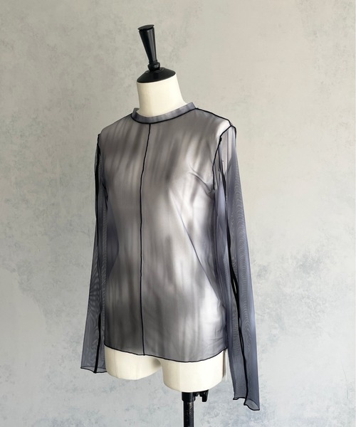 cheriella（シェリエラ）の「【cheriella】前後２WAYウェーブホールマーブルシアートップス（Tシャツ/カットソー・レディース・カーキ/パープル/グリーン/ブルー/ベージュ/ワイン/チャコールグレー・M）」の11枚目の写真