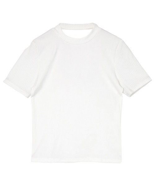 miette(ミエット)の「バックオープンリブトップス(Tシャツ/カットソー・レディース・ブラック/ホワイト・FREE)」の12枚目の写真