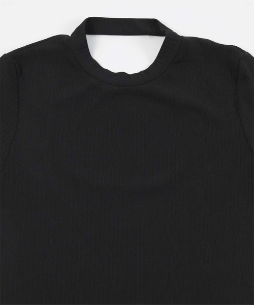 miette(ミエット)の「バックオープンリブトップス(Tシャツ/カットソー・レディース・ブラック/ホワイト・FREE)」の14枚目の写真