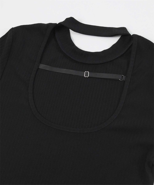 miette(ミエット)の「バックオープンリブトップス(Tシャツ/カットソー・レディース・ブラック/ホワイト・FREE)」の16枚目の写真