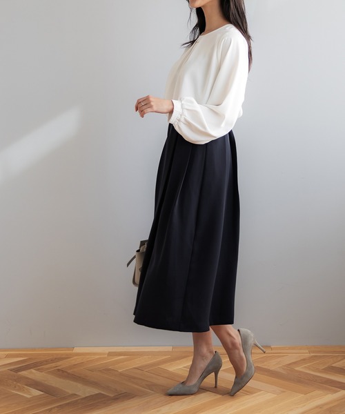 coca（coca）（コカ）の「ネックレス付きブラウス/UVカット/防シワ/イージーケア（シャツ/ブラウス・レディース・ホワイト/グレイッシュベージュ・L/M）」の10枚目の写真