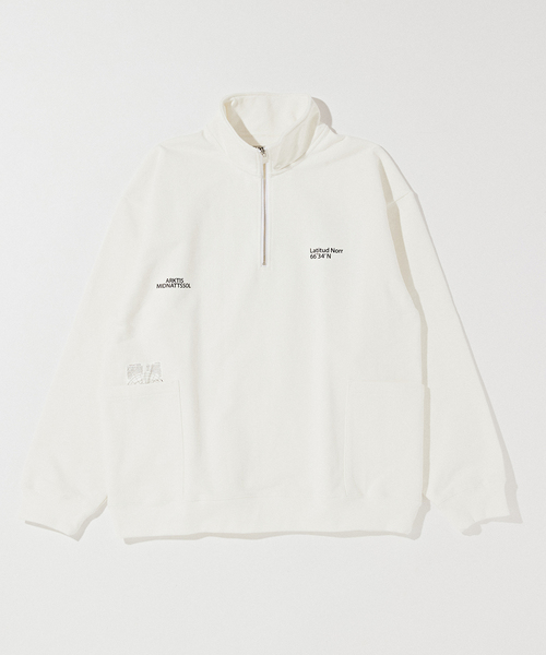 【セール】OLIVEDRAB ハーフジップスウェット（スウェット）｜B.C STOCK（ベーセーストック）