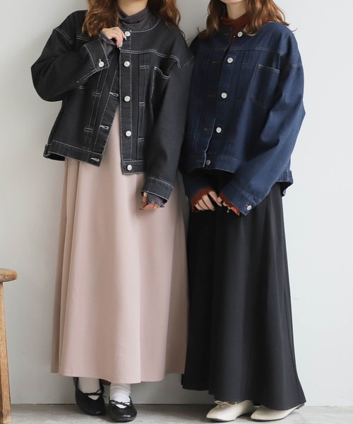 刺繍ノーカラーデニムジャケット｜フレディ＆グロスターの通販