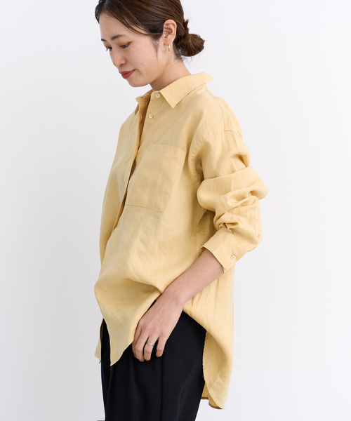 IENA（イエナ）の「リネン オーバーシャツ（シャツ/ブラウス・レディース・ベージュ/ホワイト/ブラック系その他・36/38）」の22枚目の写真