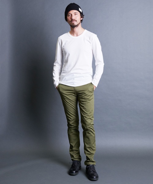 Magine(マージン)の「CTN BASIC U/N L/S:コットンベーシック Uネック ロングスリーブ 24SS(Tシャツ/カットソー・メンズ・オリーブ/ブラック/グレー/ホワイト・44/48/46)」の22枚目の写真