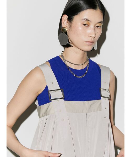 UN3D.(アンスリード)の「BASIC RIB KT TT / ベーシックリブニットタンクトップ(タンクトップ・レディース・ライム/レッド/ホワイト/ブラック/ブルー/グレー・FREE)」の5枚目の写真