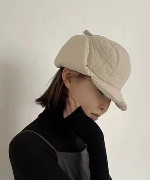 almo（アルモ）の「中綿フライトCAP【YC】（キャップ・レディース・ブラック/アイボリー/カーキ・FREE）」の2枚目の写真