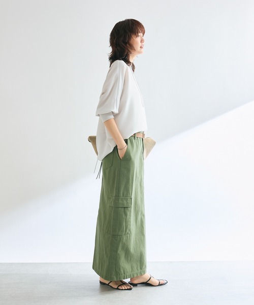 RIVE DROITE（リヴドロワ）の「リブ付きジョーゼットドルマンブラウス（シャツ/ブラウス・レディース・チャコールグレー/オフホワイト/ライトグレー/ブラック・FREE）」の21枚目の写真