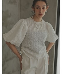 Re:EDIT | [2024SS COLLECTION][MEISM by Re:EDIT]ワッフルライクふくれジャガードサイドリボントップス(その他トップス)