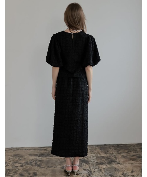 Re:EDIT（リエディ）の「[2024SS COLLECTION][MEISM by Re:EDIT]ワッフルライクふくれジャガードサイドリボントップス（その他トップス・レディース・ブラック/ホワイト・MEDIUM/LARGE）」の21枚目の写真