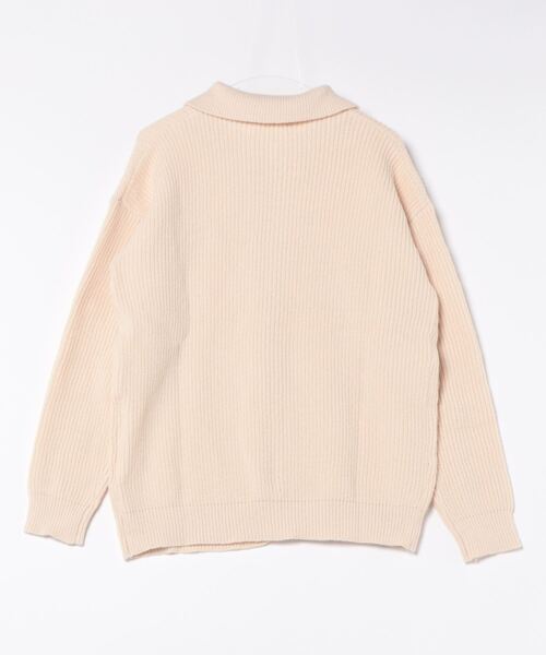 NOWLE（ノウル）の「【NOWLE】ポロネック ボタン ニット カーディガン（カーディガン/ボレロ・メンズ・ブラック/オフホワイト・LARGE/MEDIUM）」の3枚目の写真