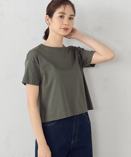 COMME CA ISM(コムサイズム)の「クロップト丈 Tシャツ(Tシャツ/カットソー・レディース・ホワイト/カーキ/ブラック・LARGE/MEDIUM)」の10枚目の写真