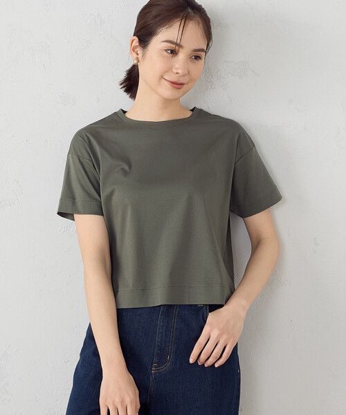 COMME CA ISM(コムサイズム)の「クロップト丈 Tシャツ(Tシャツ/カットソー・レディース・ホワイト/カーキ/ブラック・LARGE/MEDIUM)」の11枚目の写真