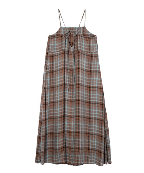 MILKFED.（ミルクフェド）の「PLAID CAMISOLE DRESS（ワンピース・レディース・ブラック/ベージュ/ライトブルー・ONE SIZE）」の6枚目の写真
