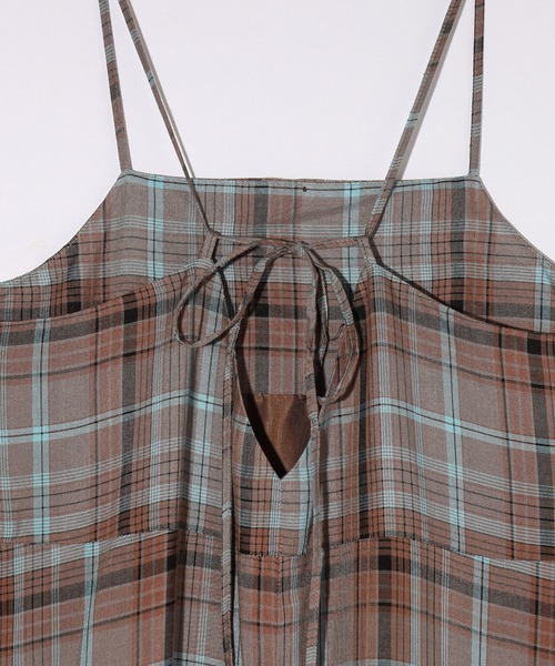 MILKFED.（ミルクフェド）の「PLAID CAMISOLE DRESS（ワンピース・レディース・ブラック/ベージュ/ライトブルー・ONE SIZE）」の8枚目の写真
