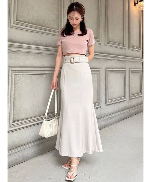 RESEXXY（リゼクシー）の「バイカラーロゴ刺繍テレコトップス（Tシャツ/カットソー・レディース・ピンク/ホワイト/ブラック・FREE）」の8枚目の写真