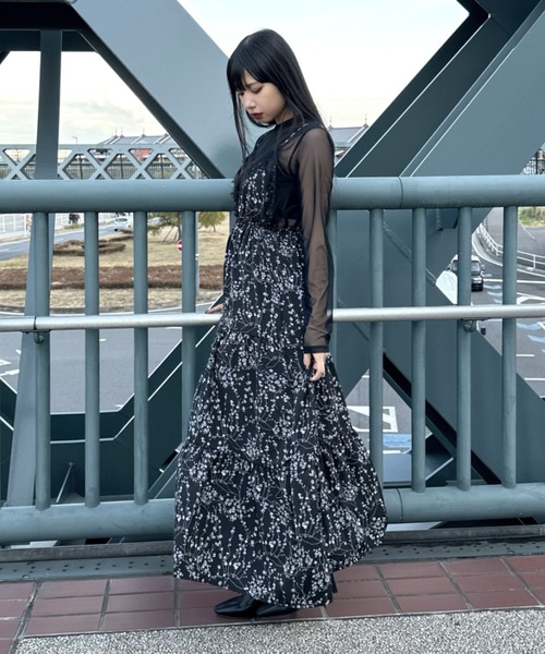 LVEU.】フラワーティアードキャミワンピース / ワンピース ワンピ