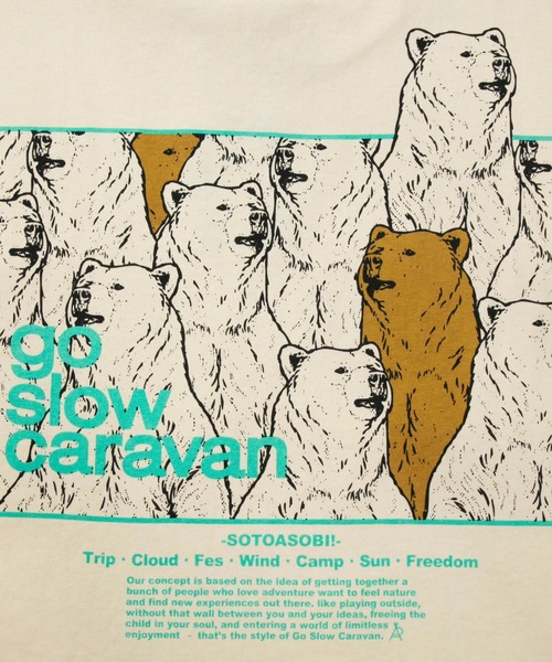 USA/CスクエアLOGOバックプリントチュニック W(チュニック)|go slow caravan(ゴースローキャラバン) USA/CスクエアLOGOバックプリントチュニック W(チュニック)|go slow caravan(ゴースローキャラバン)