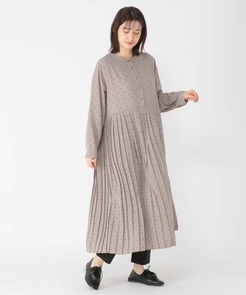 セール】切り替えプリーツワンピース[プチ・プラスサイズあり