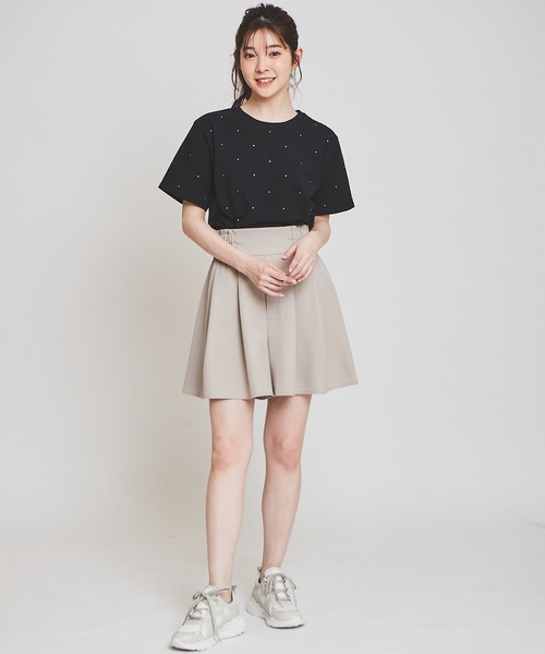 31 Sons de mode（トランテアン　ソン　ドゥ　モード）の「【15th Anniversary】ラインストーンＴシャツ（Tシャツ/カットソー・レディース・オフホワイト/ピンク/ブラック・36）」の7枚目の写真