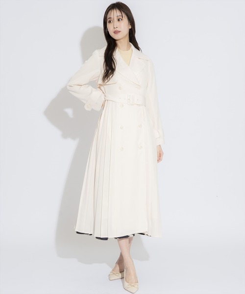 SWINGLE（スウィングル）の「サイドプリーツトレンチコート（トレンチコート・レディース・ベージュ/アイボリー/ネイビー・SMALL/MEDIUM）」の2枚目の写真