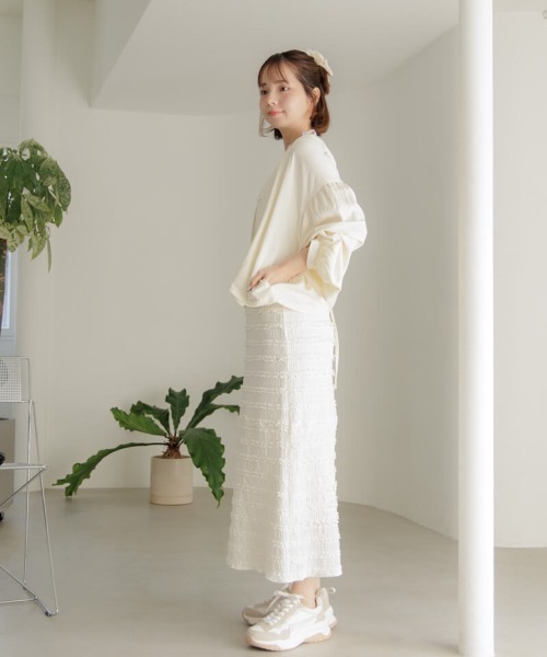 flower（フラワー）の「スプリンジーバルーンジャケット（ノーカラージャケット・レディース・アイボリー・FREE）」の17枚目の写真