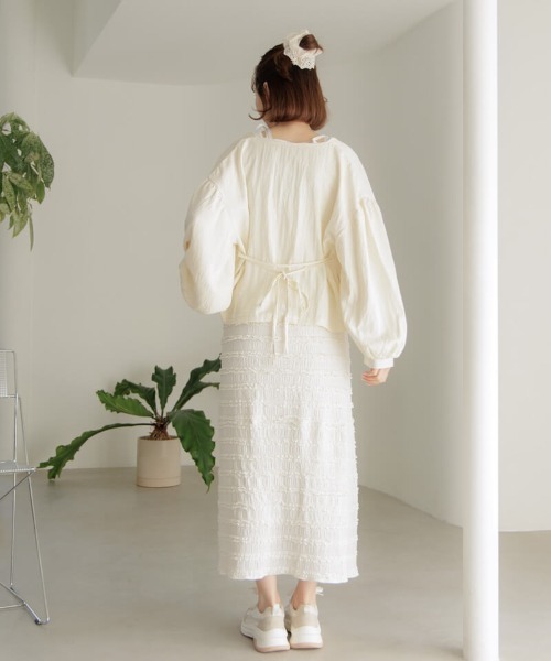 flower（フラワー）の「スプリンジーバルーンジャケット（ノーカラージャケット・レディース・アイボリー・FREE）」の18枚目の写真