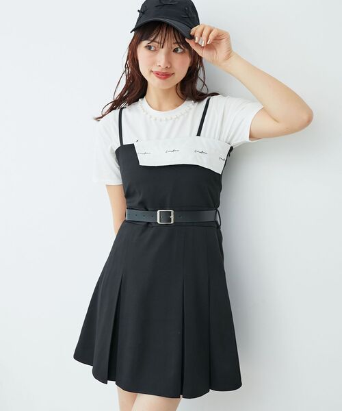MAJESTIC LEGON(マジェスティックレゴン)の「折り返しミニキャミワンピ(ワンピース・レディース・ブラック/グレー・MEDIUM)」の15枚目の写真