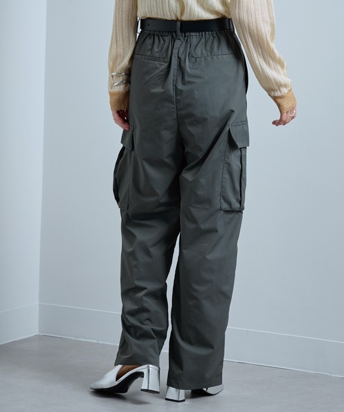 SETUP7（セットアップセブン）の「【SETUP7】Nylon straight cargo pants / ナイロンカーゴパンツ フラップポケット付き（カーゴパンツ・レディース・カーキ/ベージュ/チャコールグレー/ブラック・S/M）」の15枚目の写真