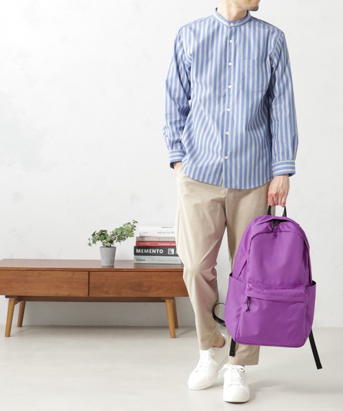 FOUND GOOD（ファウンドグッド）の「軽量撥水リュックM（バックパック/リュック・メンズ・ブラック/ホワイト系5/グリーン系5/オレンジ系5/パープル系5/ベージュ/グリーン/ブルー系/グリーン系1/グレー系/レッド系/ブラウン・M）」の21枚目の写真