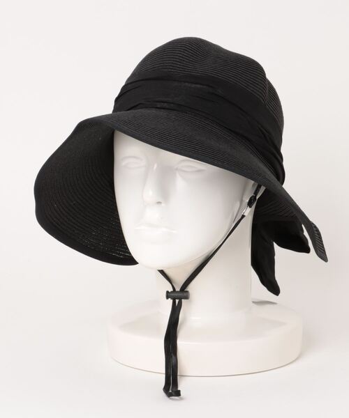 aimoha（アイモハ）の「リボン付き麦わら帽子（ハット・レディース・ブラック/ベージュ/キャメル・FREE）」の11枚目の写真