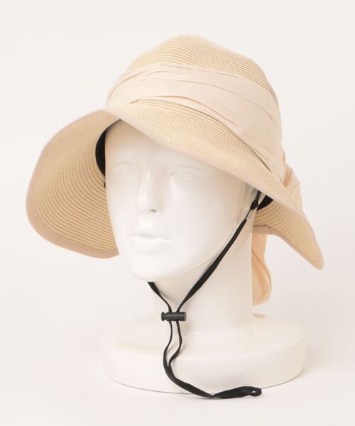aimoha（アイモハ）の「リボン付き麦わら帽子（ハット・レディース・ブラック/ベージュ/キャメル・FREE）」の12枚目の写真