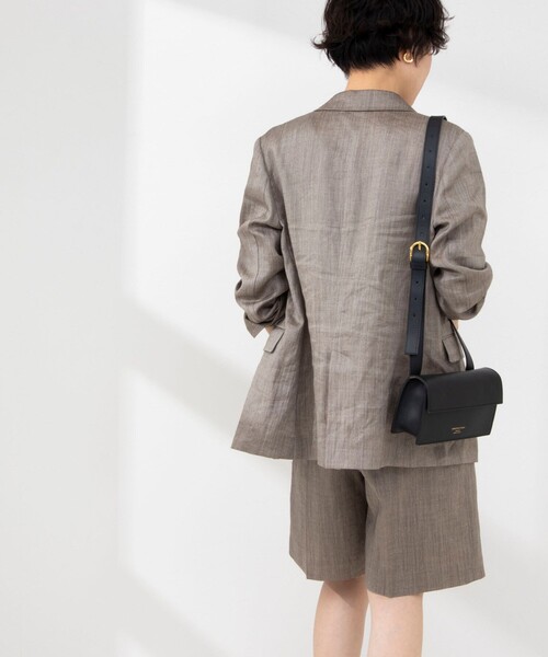 NOLLEY’S（ノーリーズ）の「《セットアップ対応》ウォッシャブルラミーシャンブレーショートパンツ（その他パンツ・レディース・ライトグレー/ブラウン・38/36）」の6枚目の写真