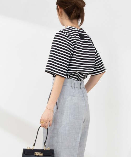 NOLLEY’S（ノーリーズ）の「《セットアップ対応》ウォッシャブルラミーシャンブレーショートパンツ（その他パンツ・レディース・ライトグレー/ブラウン・38/36）」の2枚目の写真