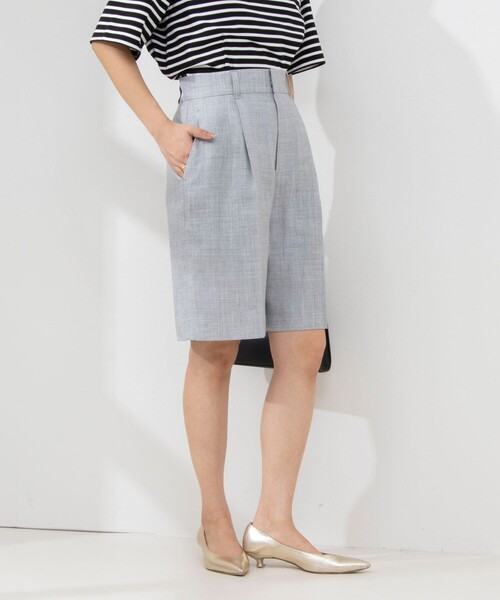 NOLLEY’S（ノーリーズ）の「《セットアップ対応》ウォッシャブルラミーシャンブレーショートパンツ（その他パンツ・レディース・ライトグレー/ブラウン・38/36）」の10枚目の写真