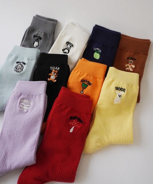 新品 エイムレオンドレ 刺繍 ワンポイントラインソックス ワンポイント刺繍ソックス（ソックス）｜hakka kids（ハッカ