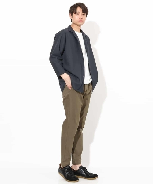 a.v.v（アーヴェヴェ）の「【さらさらタッチ】リネン混スタンドカラーシャツ 8分袖（さらリネシリーズ）（シャツ/ブラウス・メンズ・チャコールグレー/ブルー・46/48/50）」の10枚目の写真
