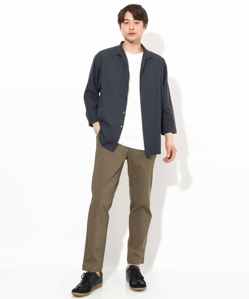 a.v.v（アーヴェヴェ）の「【さらさらタッチ】リネン混スタンドカラーシャツ 8分袖（さらリネシリーズ）（シャツ/ブラウス・メンズ・チャコールグレー/ブルー・46/48/50）」の12枚目の写真