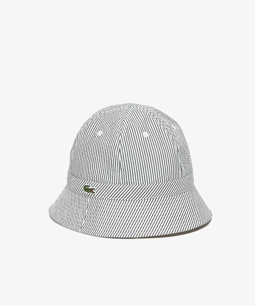 LACOSTE(ラコステ)の「吸水速乾 COOL MAX クールマックス シアサッカー バケットハット(ハット・メンズ・サックスブルー/ネイビー・58cm)」の3枚目の写真