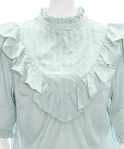 clear(クリア)の「ピンタックフリル半袖ブラウス≪2024SS≫(シャツ/ブラウス・レディース・ピンク/ミント/オフホワイト・F)」の9枚目の写真