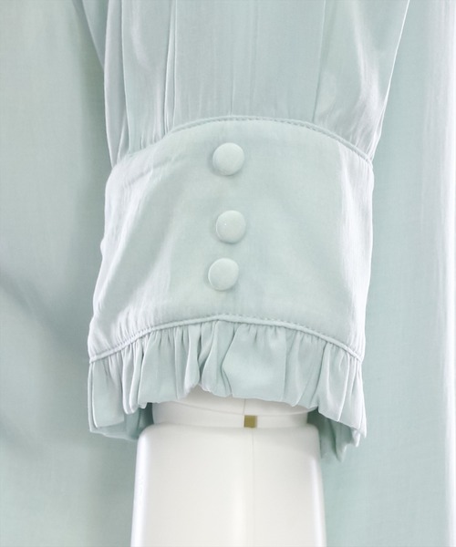 clear(クリア)の「ピンタックフリル半袖ブラウス≪2024SS≫(シャツ/ブラウス・レディース・ピンク/ミント/オフホワイト・F)」の11枚目の写真