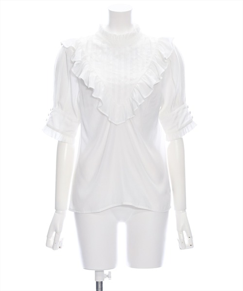 clear(クリア)の「ピンタックフリル半袖ブラウス≪2024SS≫(シャツ/ブラウス・レディース・ピンク/ミント/オフホワイト・F)」の18枚目の写真